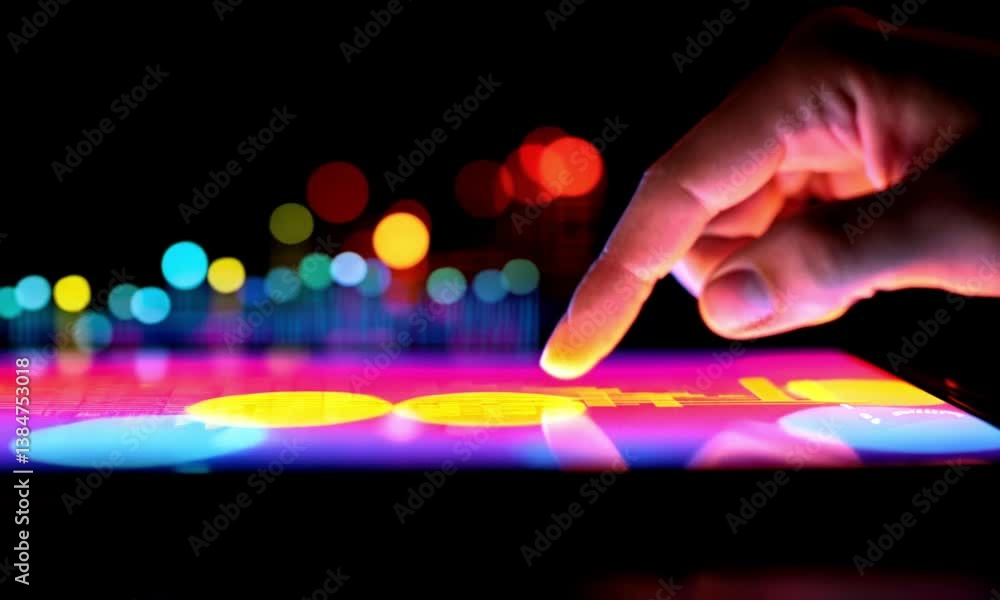 Poster digital data analysis on tablet screen