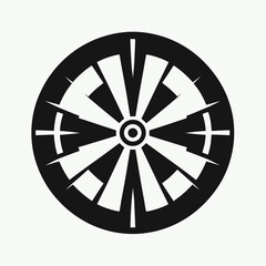 Obraz premium very simple flat and minimalist Dartboard Target silhouette in black on a white background