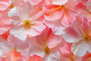 Fototapeta premium Floral Abstraction Bursting With Soft Pink and White Blossoms in Gentle Harmony. Generative AI