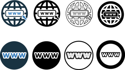 Domain, search, international, www icon vector illustration