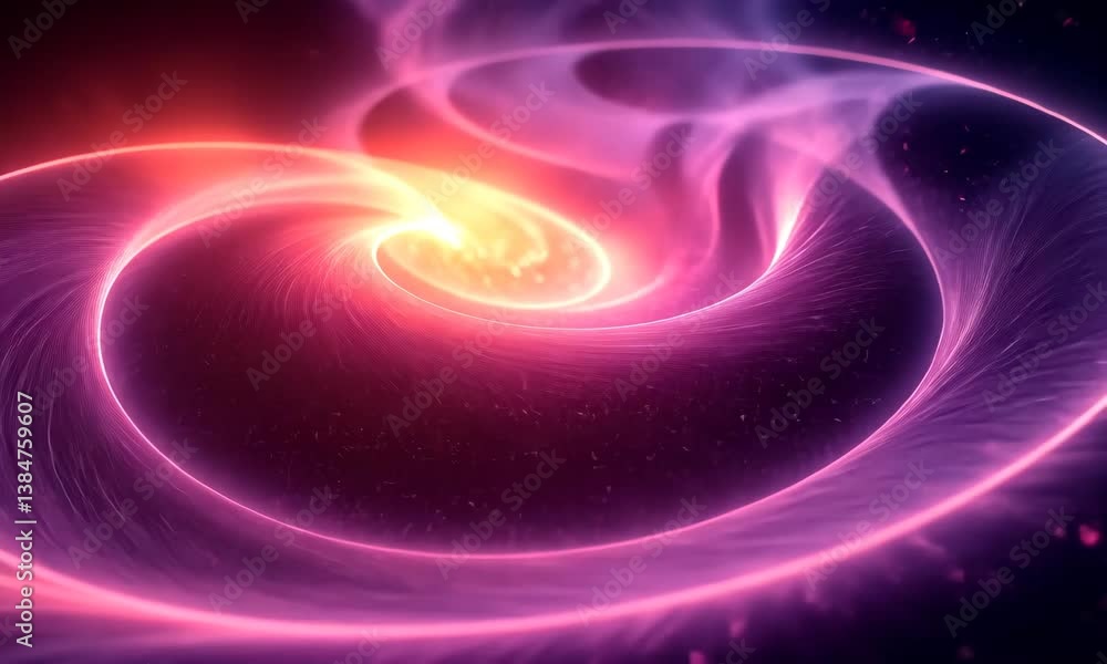 Aufkleber abstract cosmic spiral animation with glowing particles and fluid motion effect