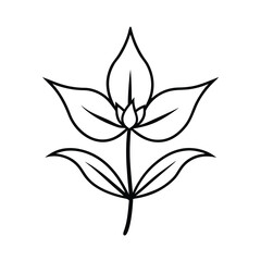 vector black silhouette of a borage plant