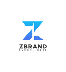 Fototapeta premium Modern Z Letter Logo Design Gradient, Geometric, Abstract, Initial, Creative, Blue, Professional