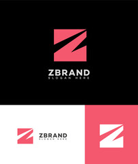 Modern Z Letter Logo Design, Branding, Square, Pink, Identity, Minimalist, Creative, Business, Vector