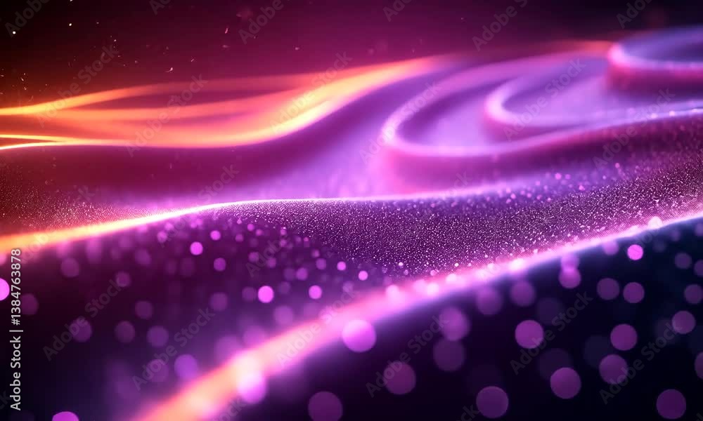 Poster Captivating Particle Wave: Dynamic Abstract Background with Sparkling Light Effects