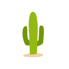 Cactus plant illustration. Flat design vector illustration.
