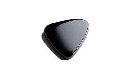 A guitar pick isolated on a plain white background