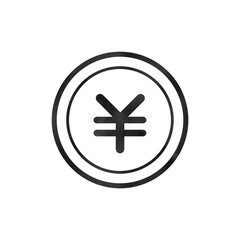 Fototapeta premium Watercolor Yen Coin Icon - Japanese Currency Symbol