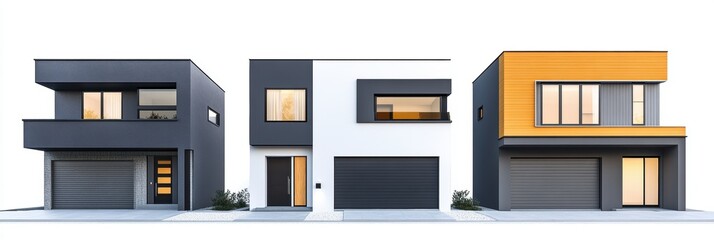 Modern Townhouses in a Row