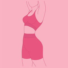 Perfect slim toned young of the Women. sporty women in sportswear, shorts butt icon for mobile apps, slim body.