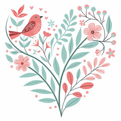 Fototapeta premium floral background with birds