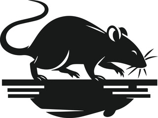 Rat silhouette animal black vector