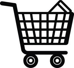 Shopping Cart Payment Black Vector