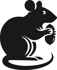 Rat silhouette animal black vector