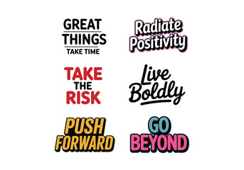 Inspirational motivational quotes for success and personal growth vector illustration