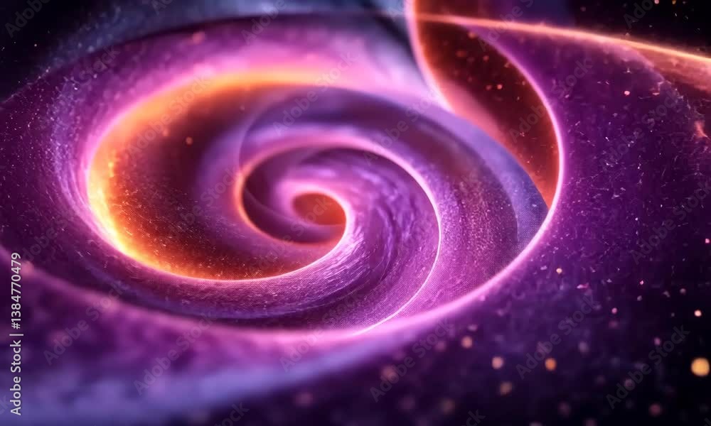 Aufkleber captivating animated spiral galaxy visualization with dynamic cosmic dust particles