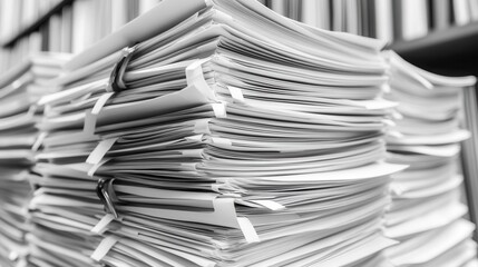 Stacked documents in archive