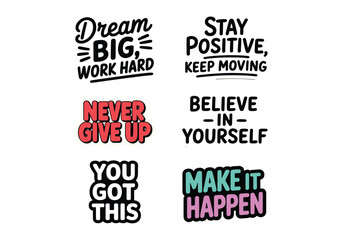 Empowering motivational quotes for perseverance and success vector illustration