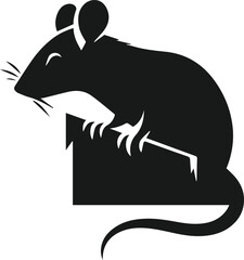Rat silhouette animal black vector