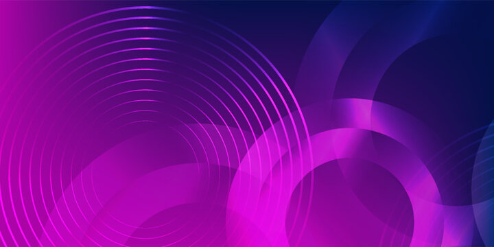 Modern purple background with circle and circle line elements. Vector illustration