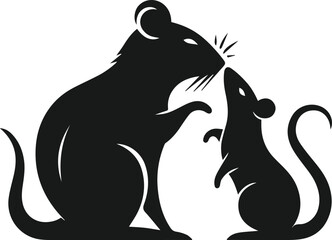 Rat silhouette animal black vector