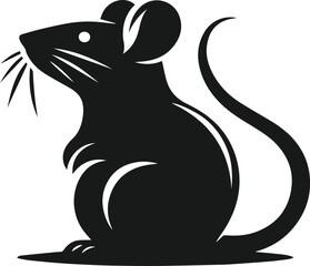 Rat silhouette animal black vector