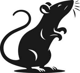 Rat silhouette animal black vector