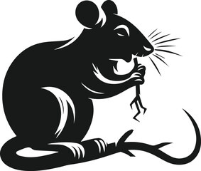 Rat silhouette animal black vector