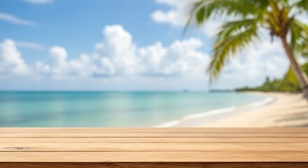 Fototapeta premium Coastal Dream: Sun-Drenched Horizon AI Generated