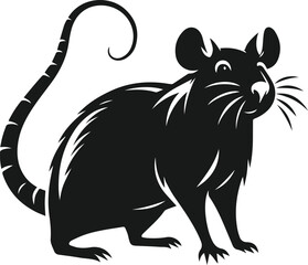 Rat silhouette animal black vector