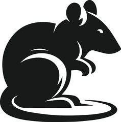 Rat silhouette animal black vector