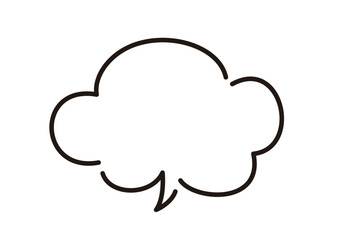 線幅の編集が可能。シンプルでおしゃれな雲型の手描きの吹き出しのベクターイラスト