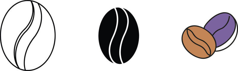 Marbles, Coffee Beans, Line Art, Swirl Design, Black, White, Brown, Purple, Illustrations, Graphics