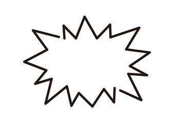 線幅の編集が可能。シンプルでおしゃれな爆発した形の手描きの吹き出しのベクターイラスト