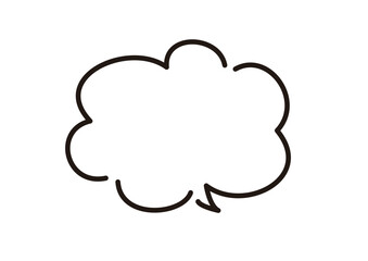線幅の編集が可能。シンプルでおしゃれな雲型の手描きの吹き出しのベクターイラスト