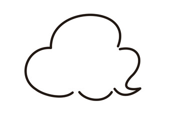 線幅の編集が可能。シンプルでおしゃれな雲型の手描きの吹き出しのベクターイラスト