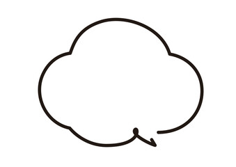 線幅の編集が可能。シンプルでおしゃれな雲型の手描きの吹き出しのベクターイラスト