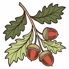 acorns and leaves