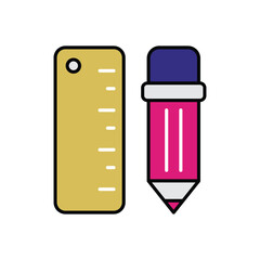 Ruler icon isolated on a white background. Vector illustration.