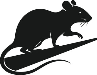 Rat silhouette animal black vector