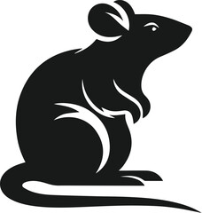 Rat silhouette animal black vector