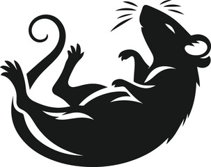 Rat silhouette animal black vector