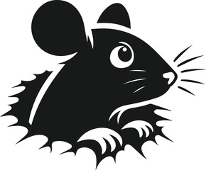 Rat silhouette animal black vector