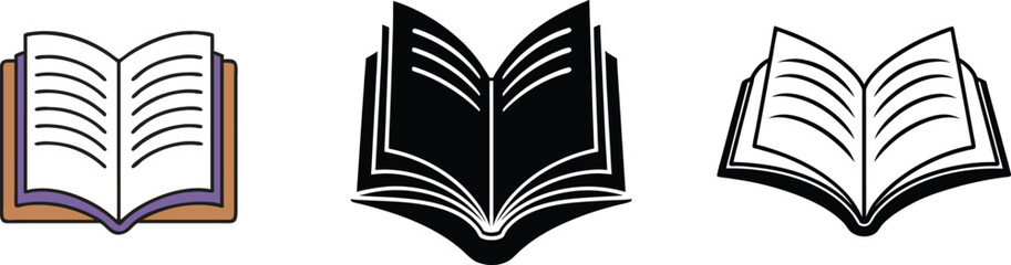 Open Book Icons Reading, Knowledge, Literature, Education, Learning