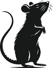 Rat silhouette animal black vector