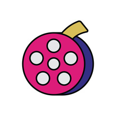 Film Reel icon isolated on a white background. Vector illustration.