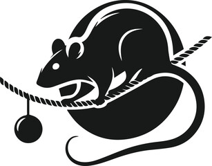 Rat silhouette animal black vector