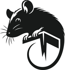Rat silhouette animal black vector
