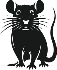 Rat silhouette animal black vector