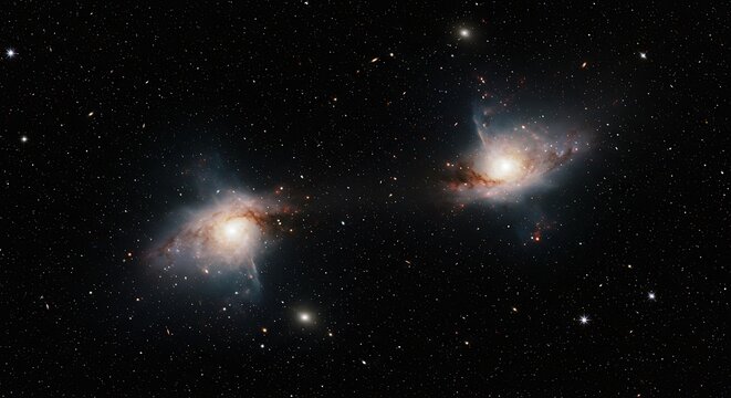 Cosmic Embrace: Twin Galaxies AI Generated
